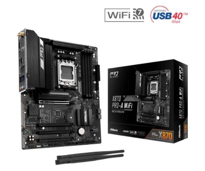 Obrázek ASRock MB Sc AM5 X870 PRO- A WIFI, AMD X870, 4xDDR5, 1xHDMI, 2xUSB4, WI- FI