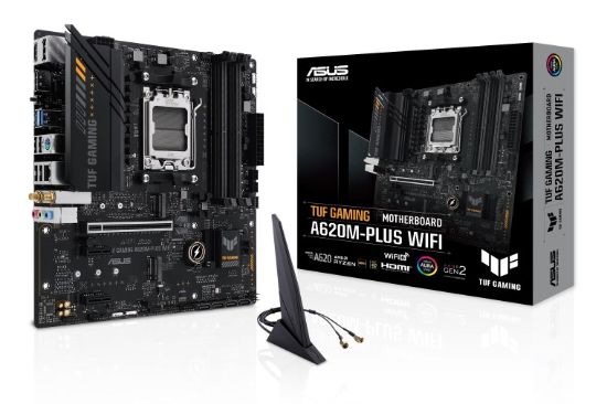 Obrázek ASUS MB Sc AM5 TUF GAMING A620M- PLUS WIFI, AMD A620, 4xDDR5, 1xHDMI, 2xDP, mATX