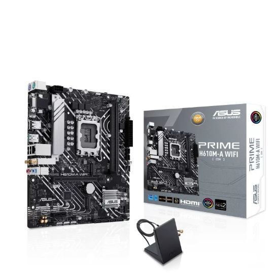Obrázek ASUS MB Sc LGA1700 PRIME H610M- A WiFi, Intel H610, 2xDDR5, 1xDP, 1xHDMI, 1xVGA, mATX