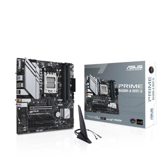 Obrázek ASUS MB Sc AM5 PRIME B650M- A WIFI II, AMD B650, 4xDDR5, 1xDP, 1xHDMI, 1xVGA, WI- FI, mATX