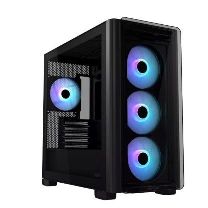 Obrázek ASUS case A23 PLUS TG ARGB, Mini Tower, průhledná bočnice, 4x120mm ARGB Fan, černá
