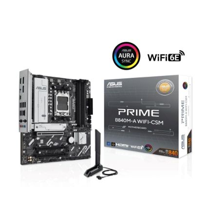 Obrázek ASUS MB Sc AM5 PRIME B840M- A WIFI, AMD B840, 4xDDR5, 2xDP, 1xHDMI, WiFi, mATX