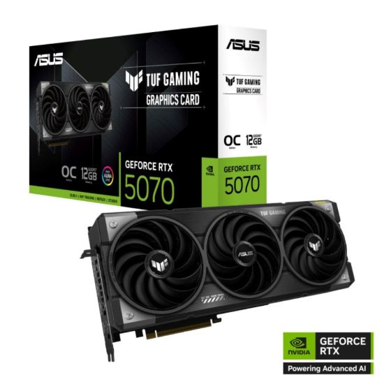 Obrázek ASUS VGA NVIDIA GeForce RTX 5070 TUF GAMING 12GB OC, 12GB GDDR7, 3xDP, 1xHDMI