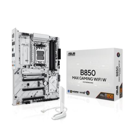 Obrázek ASUS MB Sc AM5 B850 MAX GAMING WIFI W, AMD B850, 4xDDR5, 1xDP, 1xHDMI, WiFi, ATX
