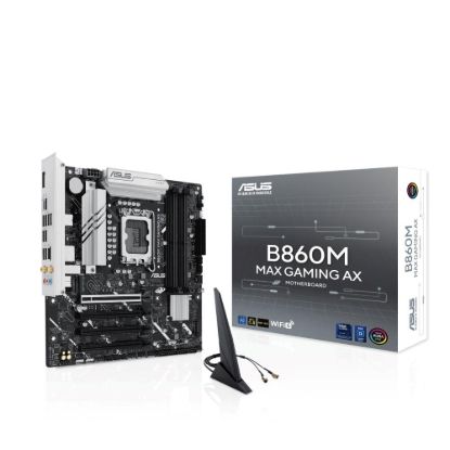Obrázek ASUS MB Sc LGA1851 B860M MAX GAMING AX, Intel B860, 4xDDR5, 1xDP, WiFi, mATX