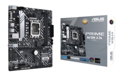 Obrázek ASUS MB Sc LGA1700 PRIME H610M- A DDR4- CSM, Intel H610, 2xDDR4, 1xDP, 1xHDMI, 1xVGA, mATX