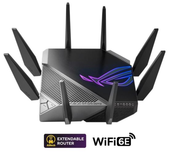 Obrázek ASUS ROG Rapture GT- AX11000 (AXE11000) WiFi 6E Extendable Gaming Router, 2.5G port, Aimesh, 4G/ 5G Mobile Tethering