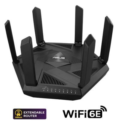 Obrázek ASUS RT- AXE7800 (AXE7800) WiFi 6E Extendable Router, 2.5G port, AiMesh, 4G/ 5G Mobile Tethering