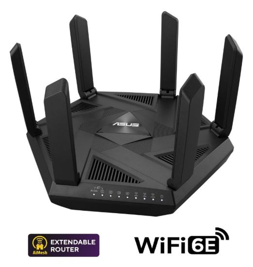 Obrázek ASUS RT- AXE7800 (AXE7800) WiFi 6E Extendable Router, 2.5G port, AiMesh, 4G/ 5G Mobile Tethering