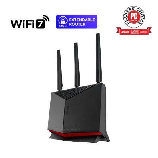 Obrázek ASUS Router RT- BE86U, Herní WiFi7 Router, AiMesh, 2xWAN, 3xLAN, 1xUSB 3.2