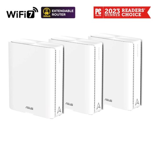 Obrázek ASUS ZenWifi BQ16 3- pack, WiFi7 Extendable Router, AiMesh, 2x WAN/ LAN, 3x LAN, 1x USB 3.0
