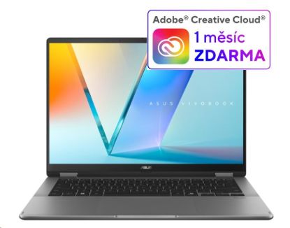 Obrázek ASUS NTB Vivobook 14 Flip (TP3407SA- OLED040X), Ultra 7 256V, 14" 1920x1200, 16GB, 1TB, Intel Arc, W11 Pro, Gray
