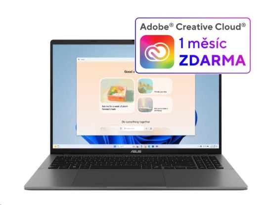 Obrázek ASUS NTB Vivobook S 16 (S3607CA- RP020W), Ultra 7- 255H, 16" 1920 x 1200, 16GB, 512GB SSD, Intel Graphics, W11 Home, Gray