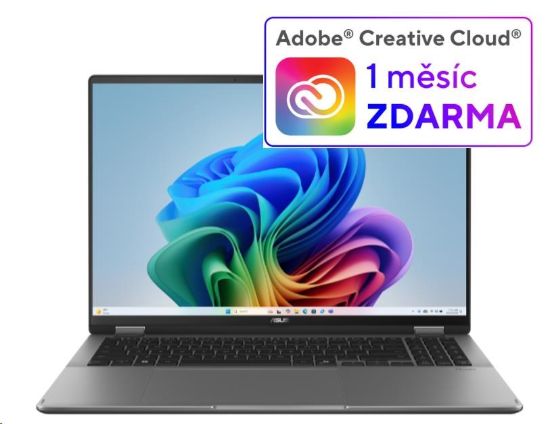 Obrázek ASUS NTB Vivobook 16 Flip (TP3607SA- OLED034X), Ultra 7- 156V, 16" 2880 x 1800, 16GB, 1TB SSD, Intel Arc, W11 Pro, Gray