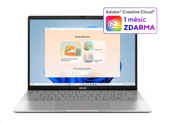 Obrázek ASUS NTB Vivobook S14 (S3407CA- LY008W), Ultra 7 255H, 14" 1920 x 1200, 16GB, 1TB SSD, UHD, W11 Home, Cool Silver