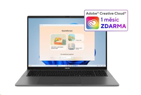 Obrázek ASUS NTB Vivobook S16 (S3607CA- RP005W), Ultra 7 255H, 16" 1920 x 1200, 16GB, 1TB SSD, Intel, W11 Home, Matte Gray