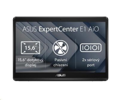 Obrázek ASUS PC AiO ExpertCenter E1 (E1600WKAT- MR8128M), Celeron N4500, 15.6" 1920 x 1080, 8GB, 128GB SSD, UHD, bez OS, Black