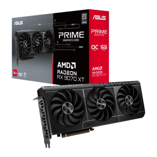 Obrázek ASUS VGA AMD Radeon RX 9070 XT PRIME OC 16GB, RX 9070 XT, 16GB GDDR6, 3xDP, 1xHDMI