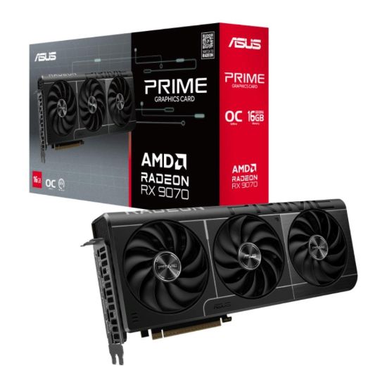 Obrázek ASUS VGA AMD Radeon RX 9070 PRIME OC 16GB, RX 9070, 16GB GDDR6, 3xDP, 1xHDMI
