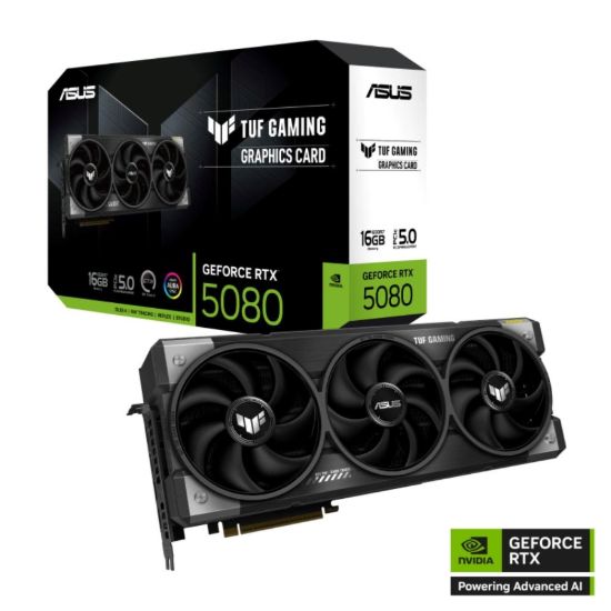 Obrázek ASUS VGA NVIDIA GeForce RTX 5080 TUF GAMING 16GB, 16GB GDDR7, 3xDP, 2xHDMI