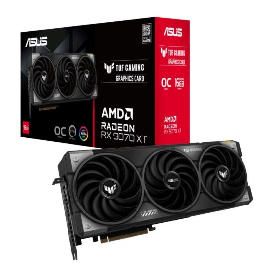 Obrázek ASUS VGA AMD Radeon RX 9070 XT TUF GAMING OC 16GB, RX 9070 XT, 16GB GDDR6, 3xDP, 1xHDMI