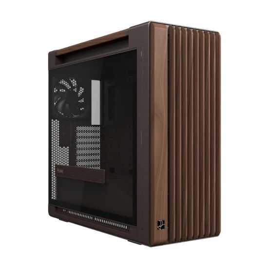 Obrázek ASUS case PROART PA602 WALNUT WOOD RETRO TG, Mid Tower, průhledná bočnice, hnědá