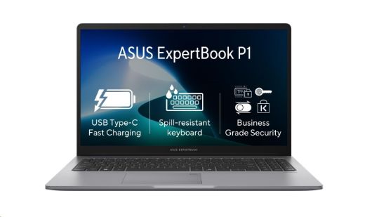 Obrázek ASUS NTB ExpertBook P1 (P1503CVA- S7I38512), i3- 1315U, 15.6" FHD, 8GB, 512GB SSD, UHD, No OS, Misty Grey