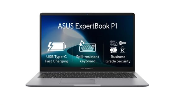 Obrázek ASUS NTB ExpertBook P1 (P1503CVA- S7I7161TX), i7- 13620H, 15.6" FHD, 16GB, 1TB SSD, UHD, W11 Pro, Misty Grey
