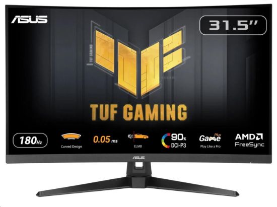 Obrázek ASUS LCD TUF Gaming VG32WQ3B, 31.5" 2560x1440, 180Hz, 1ms, 350nits, Curved, FF, Repro, DP, HDMI, Audio, Vesa, Black
