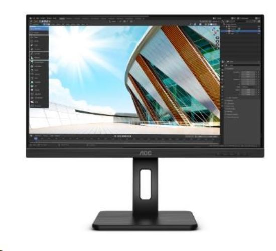 Obrázek AOC MT IPS LCD WLED 23, 8" 24P2Q - IPS panel, 1920x1080, D- Sub, DVI, HDMI, DP, USB, repro, pivot
