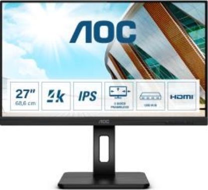Obrázek AOC MT IPS LCD WLED 27" U27P2CA - IPS panel, 3840x2160, 2xHDMI, DP. USB- C, USB, repro, pivot