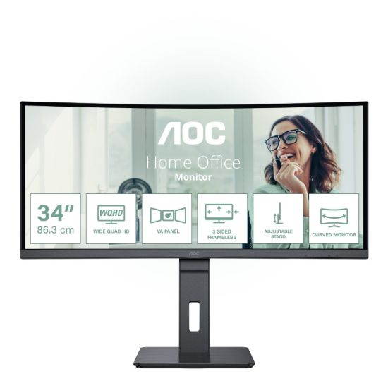 Obrázek AOC MT VA LCD WLED 34" CU34P3CV - VA panel, 3440x1440, HDMI, DP, USB- C, 4xUSB 3.2, repro, vysk. stavitelny, zakriven