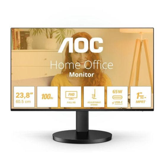 Obrázek AOC MT IPS LCD WLED 23, 8" 24B3CF2 - IPS panel, 100Hz, 1920x1080, HDMI, USB- C, USB 3.2, repro, nast. vyska