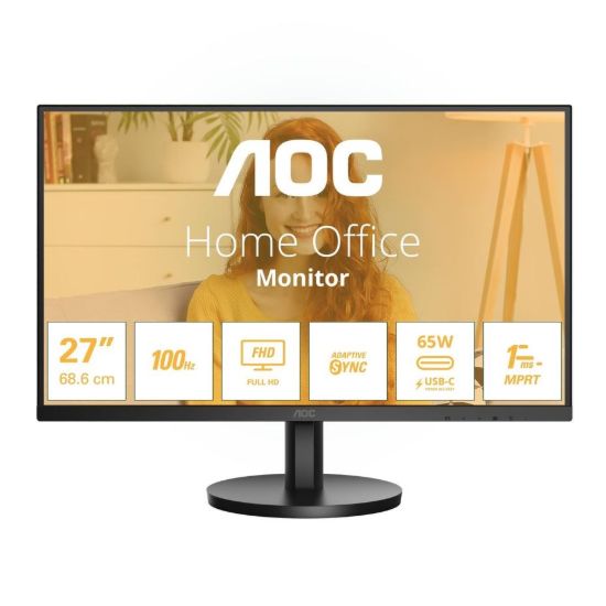 Obrázek AOC MT IPS LCD WLED 27" 27B3CA2 - IPS panel, 100Hz, 1920x1080, HDMI, USB- C, USB 3.2, repro