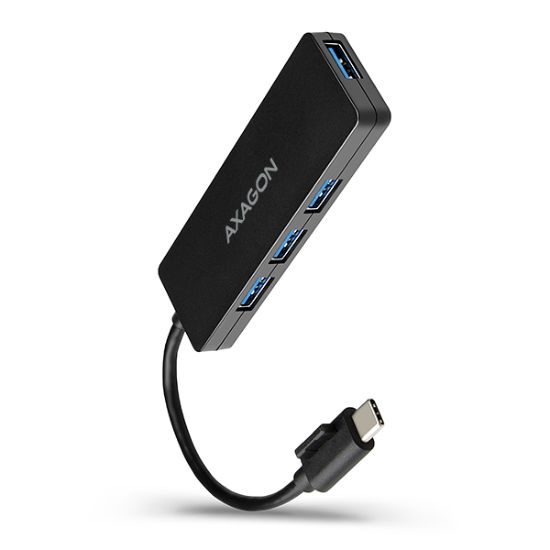 Obrázek AXAGON HUE-G1C, 4x USB 3.2 Gen 1 SLIM hub, kabel Type-C 14cm napevno