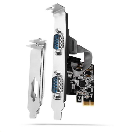Obrázek AXAGON PCEA- S2N, PCIe řadič - 2x sériový port (RS232) 250 kbps, vč. LP