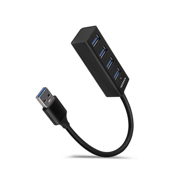 Obrázek AXAGON HUE- M1A, 4x USB 3.2 Gen 1 MINI hub, kovový, kabel USB- A 20cm