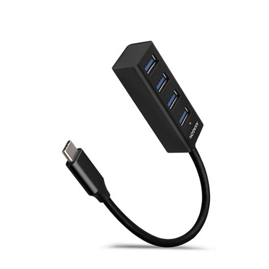 Obrázek AXAGON HUE- M1C, 4x USB 3.2 Gen 1 MINI hub, kovový, kabel USB- C 20cm