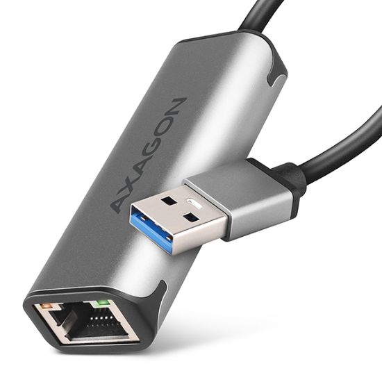 Obrázek AXAGON ADE- 25R USB- A 3.2 Gen 1 - 2.5 Gigabit Ethernet síťová karta, Realtek 8156, auto install, šedá