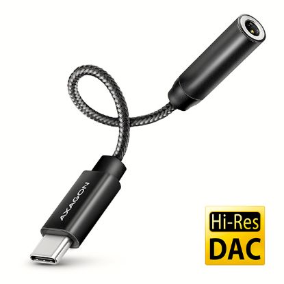 Obrázek AXAGON ADA- HC, USB- C na 3.5mm jack - Hi- Res DAC audio adaptér, 384kHz/ 32bit, stereo