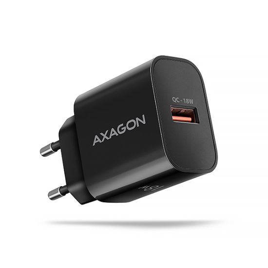 Obrázek AXAGON ACU- QC18, nabíječka do sítě 18W, 1x port USB- A, QC3.0/ AFC/ Apple, černá