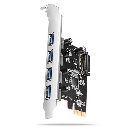 Obrázek AXAGON PCEU- 430RS, PCIe řadič, 4x USB 5Gbps port, SATA napájení, Renesas PD720201, SP