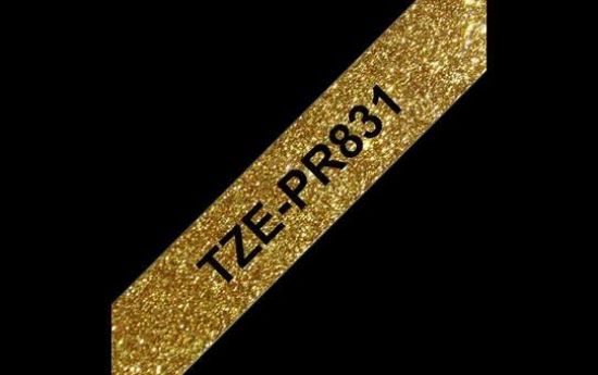 Obrázek BROTHER TZe- PR831- kazeta TZ šířky 12mm, laminovaná TZe- PR831 PREMIUM GOLD / zlatá páska / černá písmo