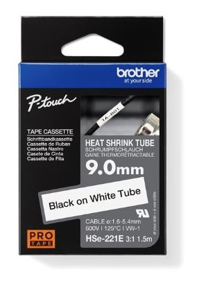 Obrázek BROTHER smršťovací bužírka - HSE- 221E bílá pro E300VP H300 H500 E550 P700 P750 D800 P900 P950 - 9, 0 mm/ 1, 6- 5, 4 / 3: 1