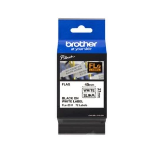 Obrázek BROTHER FLe- 2511 předřezané štítky - černá na bílé, 21 mm šířka