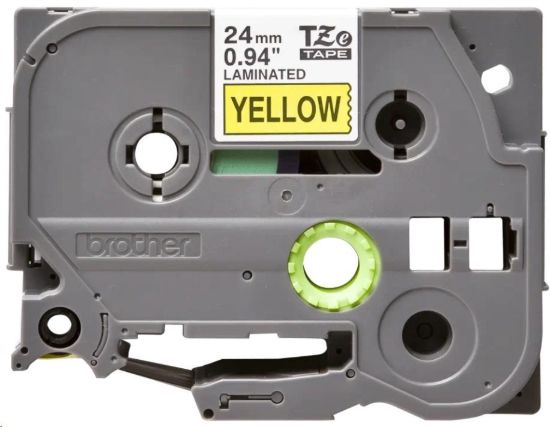 Obrázek BROTHER TZE651 - kazeta TZ šířky 24mm, laminovaná TZE- 651, žlutá/ černé písmo