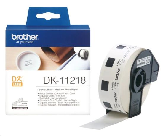 Obrázek BROTHER DK- 11218 - 400 kulatých štítků na kotouči, 24 mm x 90 mm