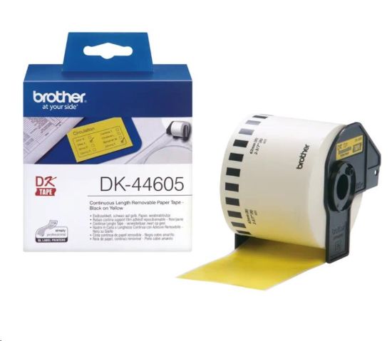 Obrázek BROTHER DK- 44605 žlutá papírová role snadno odstranitelná (62mm)