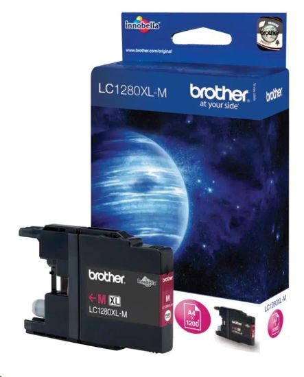 Obrázek BROTHER INK LC- 1280XLM, purpurový inkoust pro MFC- J6910DW, 1 200 str.