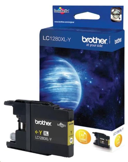 Obrázek BROTHER INK LC- 1280XLY Ink žlutý pro MFC- J6910DW, 1 200 str.